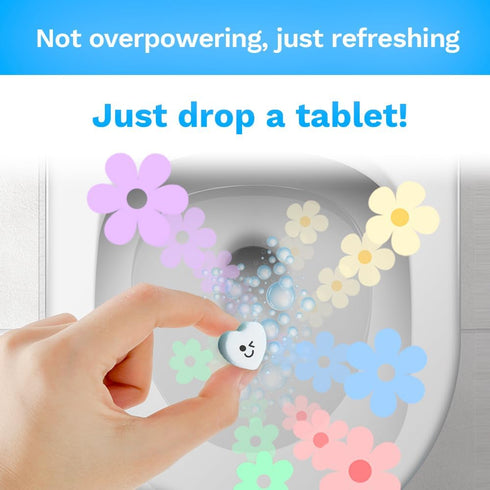 Effervescent Bathroom Air Fresheners - Minty Lemon Fragrance Toilet Deodorizer Tablets, 2 Pack