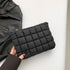 Puffy Quilted Makeup Bag, Cute Solid Toiletry Organizer Pouch Storage Clutch for Women