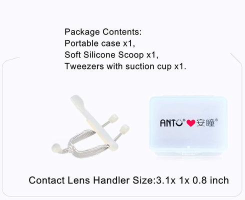 MUDOR Soft Contact Lens Remover Tool, Contact Lens Insertion Tool with Tweezers and Soft Scoop for Travel Home Use