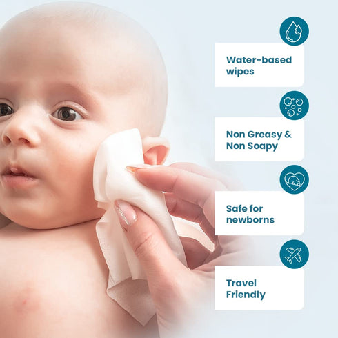 Mother Sparsh 98% (80 Water Based Scented Wipes Scented Baby Wipes) - Plant Based Fabric