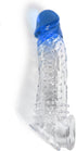 Transparent Bondage Penis Condom with Massage Particles - Men's Enlargement Exercise