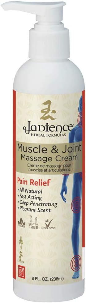 Jadience Muscle & Joint Massage Cream 8 Oz - All Natural Asian Formula - Analgesic Pain Relief - Made In The USA