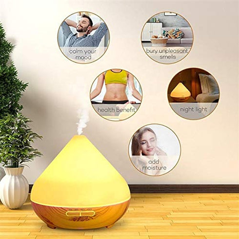 Serenity Essential Oil Diffuser Refresh Cool Mist Diffuser, Light LED
