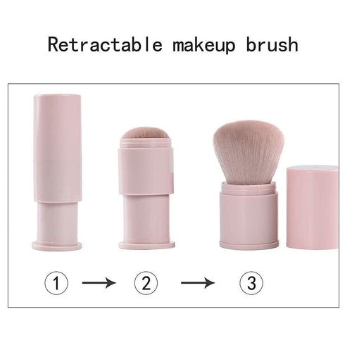 Retractable Powder Brushes, Professional Mineral Blending Kabuki Makeup Application Brush with Cover