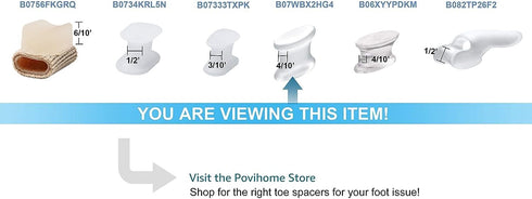 Povihome 10 Pack Gel Bunion Corrector and Toe Spacers - Small Size for Sports Activities, Bunion Pain Relief
