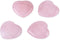 4pcs Healing Crystal Rose Quartz Carved Heart Shaped Shiny Stone, Reiki Balancing Semi-Precious Decor