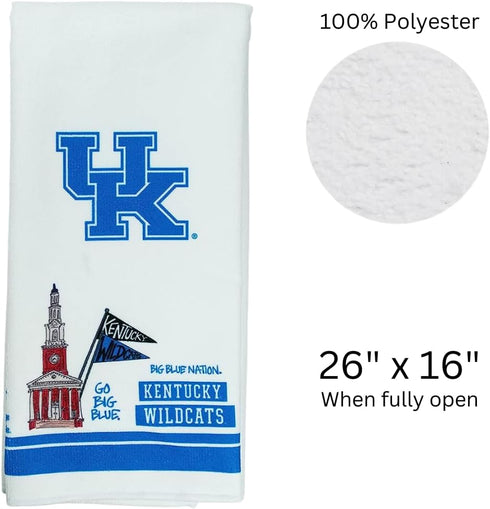 Magnolia Lane Kentucky SEC Kitchen Hand Towel UK Campus Icons- Reusable Cleaning Cloth- Microfiber Texture, Super