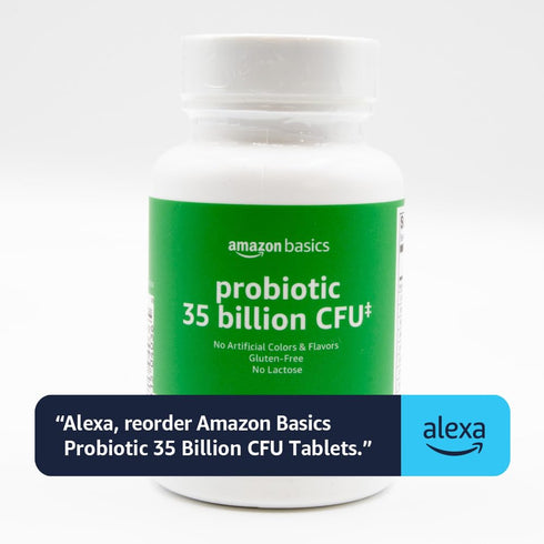Amazon Basics Probiotic, 35 Billion CFU, 30 Vegetarian Capsules for Healthy Digestion, 1 Month Supply