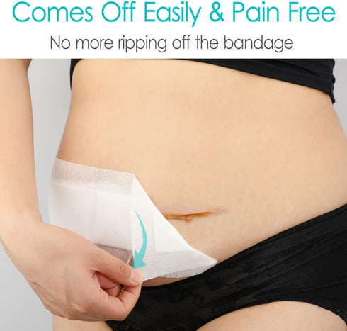 POSTOP MEDICAL WEAR 10 4x14 Inch Tummy Pcs Waterproof C-Section Adhesive Island Dressing Extra Long | Tuck Incision
