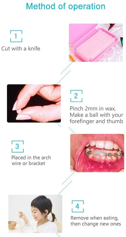 Dental Oral Care Orthodontics Wax with Fruit Smell, Flavored Gum Protection for Brace Wearers (6 Boxes)