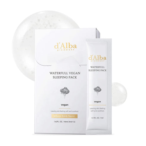 d'Alba Italian White Truffle Waterfull Vegan Sleeping Pack - Overnight Face Mask for Sensitive Skin