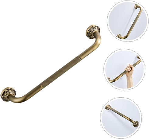 TEHAUX Copper Bathroom Safety Grab Bar with Non-Skid Handle for Toilet and Shower Use Multi-Functional Armrest