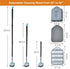 Shower Cleaning Brush with Long Handle, 3 in 1 Tub and Tile Scrubber with 50.4'' Extendable Handle for Bathroom