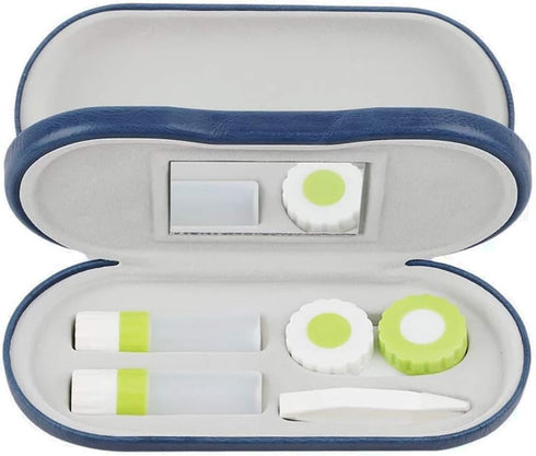 SteelFever 2 in 1 Double Sided Portable Glasses Case, Travel Contact Lens Case in Blue