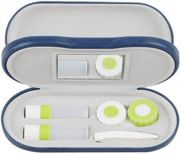 SteelFever 2 in 1 Double Sided Portable Glasses Case, Travel Contact Lens Case in Blue