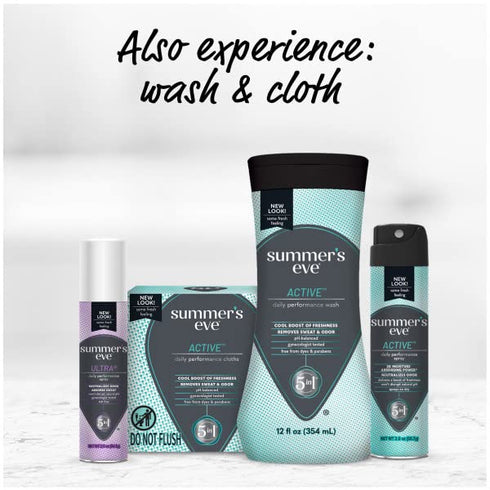 Summers 2 (Pack 2) Eve Ultra Daily Active Feminine Freshening Spray, Intimate Deodorant, Neutralizes Odor, pH Balanced