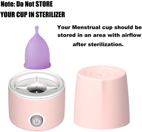 Mottery 99.9% 8 Menstrual Cup Sterilizer Period Cup Steamer Cleaner Machine High Temperature Wash Your Cup Dirty