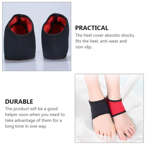 Ipetboom 2 Pcs Neoprene Heel Protective Covers for Foot Care - Shock Absorbing Heel Cushions with Anti-Slip Design