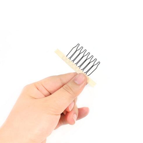 20 Pieces Wig Combs, 7-teeth Wig Clips for Securing Wig Caps (Beige, 20 Pcs)