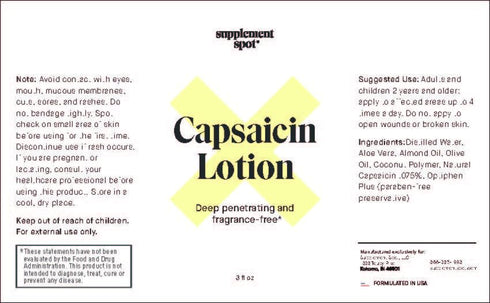 Capsaicin Lotion – Deep Penetrating Roll On Cream for Muscles & Joints, 3 oz, 0.075% Capsaicin