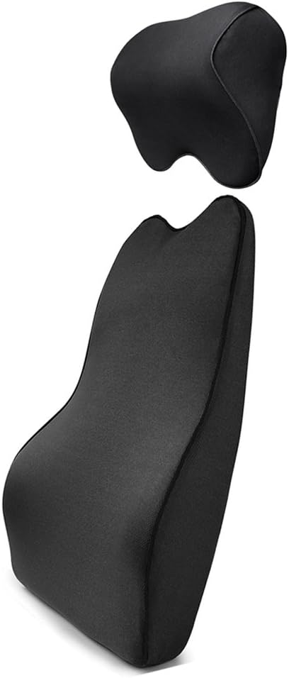 Tektrum Orthopedic Entire Back Support - Full Lumbar Cushion for Car & Headrest Neck Pillow Kit