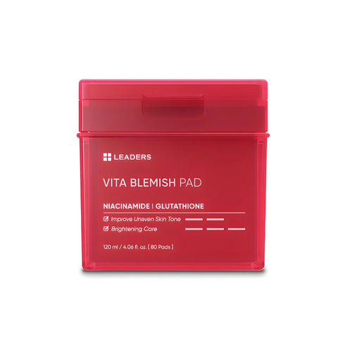 Leaders Vita Blemish Pad - Targeted Solution for Blemish Spots | 80 Pads x 120ml | Vegan-Certified Gentle Formula