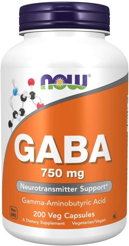 Now GABA 750 mg, 200 Veg Capsules