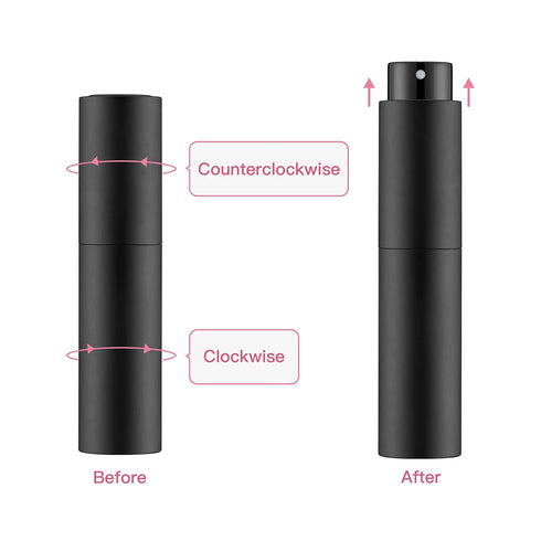 Tekson 10ml Travel Perfume Atomizer Refillable, Mini Cologne Spray Bottle, Small Coffee Spray Bottle (Black)