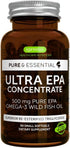Pure & Essential Ultra Pure EPA Omega-3 Concentrate, 500 mg Wild Fish Oil, 90 Small Softgels
