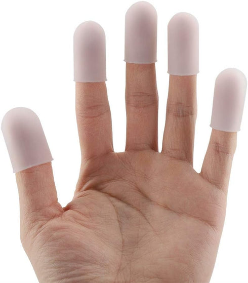 Jwthee 5PCS Finger Cots, Silicone Finger Protectors Finger Condom Finger Covers Thumb Protector Silicone Finger Tip