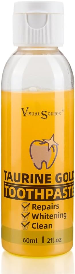 visualsource Tooth Whitening Gel,2OZ(60ML) Taurine Gold Toothpaste Repair Whitening Clean Freshen Breath Clean