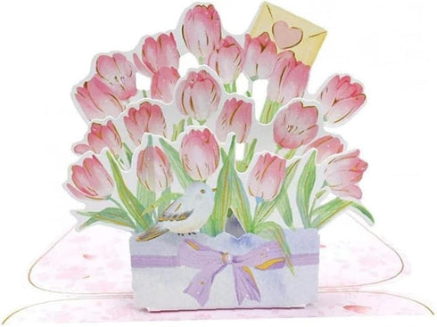 Zhuluck 3D Pink Mother'S Day Up Cards Anniversary Up Cards Gift For Birthday Anniversary Wedding