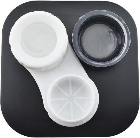 HAHIYO Contact Lens Case Kit with Mirror, Durable Leakproof Holder for Left/Right Eyes, 2 Pack