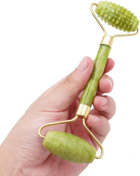 LadyCent Slimming Roller-1 Jade Stone Facial Massage Roller, for Face Eye Face Neck Natural Massager Guasha Scraper