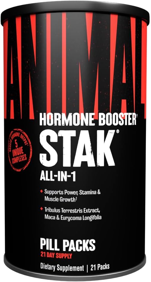 Animal Stak Complete Natural Hormone Booster Supplement, 1 Month Cycle, with Tribulus and Estrogen Blockers