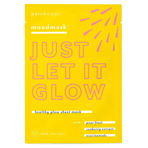 Patchology Moodmask Just Let It Glow Facial Sheet Mask - Men and Women Face Masks for Moisturizing & Hydrating