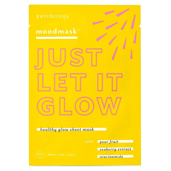 Patchology Moodmask Just Let It Glow Facial Sheet Mask - Men and Women Face Masks for Moisturizing & Hydrating