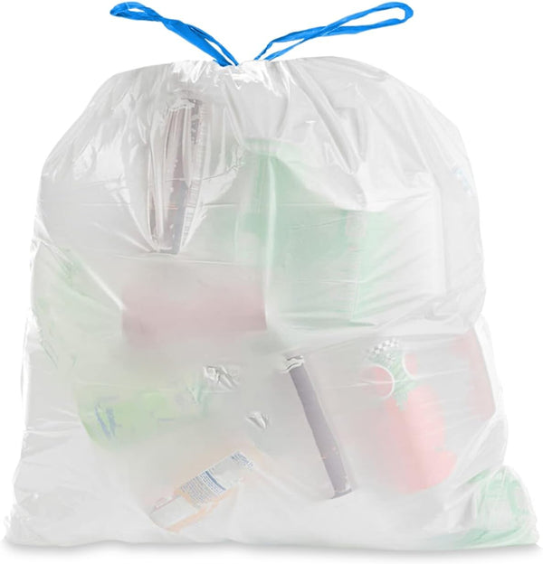 Ultrasac 8 Gallon White Drawstring Trash Bags, Fresh Scented, 0.7 MIL, Pack of 100