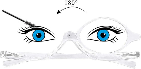 OCCI CHIARI Makeup Reading Glasses, Flip Down Folding Cosmetic Readers for Women, Various Magnifications