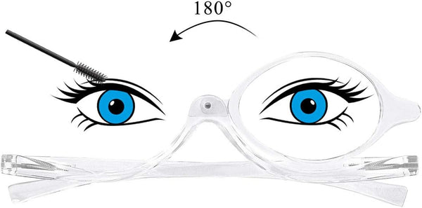 OCCI CHIARI Makeup Reading Glasses, Flip Down Folding Cosmetic Readers for Women, Various Magnifications