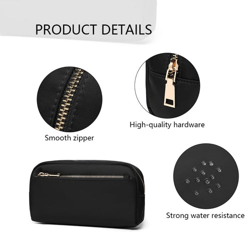 Large Capacity Waterproof Cosmetic Bag, Portable Toiletry Bag for Women, Travel Organizer with Adjustable Dividers