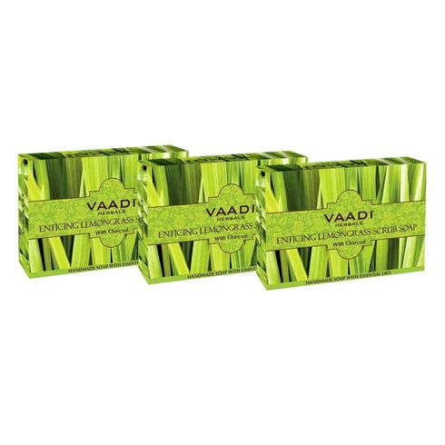 Vaadi Herbals Scrub Soap - Lemongrass, 6x75g