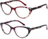 EYEURL Cat Eye Reading Glasses for Women, 2 Pack Computer Blue Light Blocking Readers +1.25