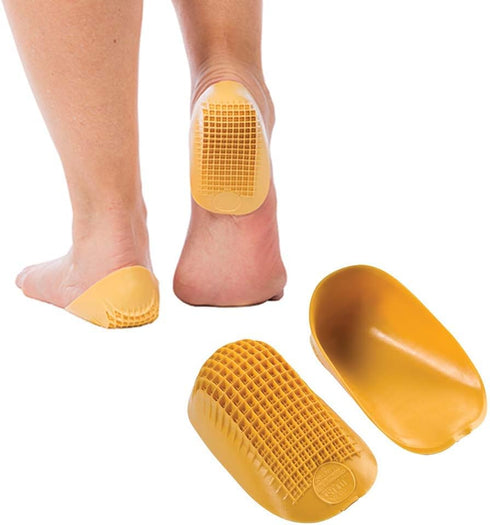 Tuli's Classic Heel Cups, Cushion Insert for Plantar Fasciitis, Shock Absorption, Yellow, 2 Pairs