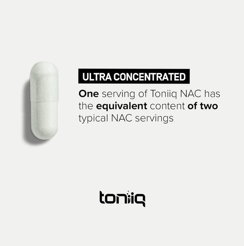 Toniiq 1300mg NAC - 240 Vegetarian Capsules, 4 Month Supply, Ultra High Strength Bioavailable Supplement