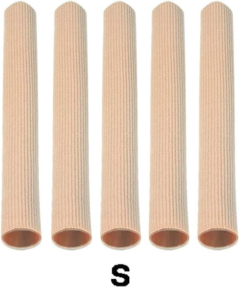 Cuttable Toe Tubes Sleeves 5 Pack, Small Size, Elastic Fabric Lined with Silicone Gel, Toe Sleeve Protectors