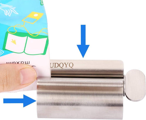 Metal Toothpaste Squeezer - UDQYQ Stainless Steel Tube Wringer, Toothpaste Holder Stand in Silver