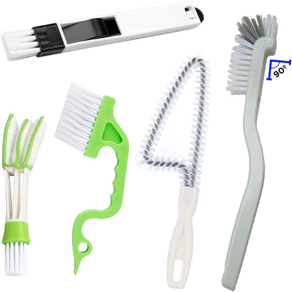 Window Track Cleaning Brush Kit, 5 Pack Multifunctional Handheld Crevice Brush for Blinds and Shutters