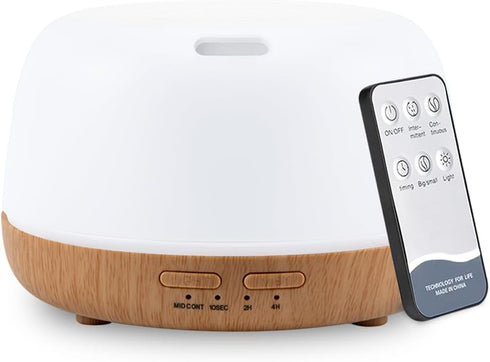 KIMWUVI 300ML Essential Oil Aromatherapy Diffuser with Remote Control - Quiet Ultrasonic Cool
