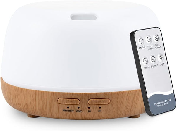 KIMWUVI 300ML Essential Oil Aromatherapy Diffuser with Remote Control - Quiet Ultrasonic Cool